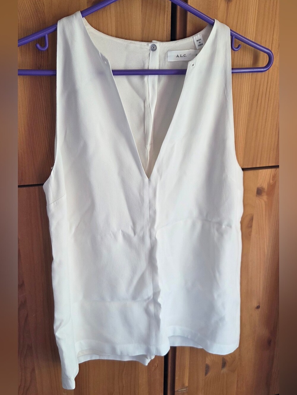 A.L.C. Women's Cream Lined Sleeveless Top Size Small